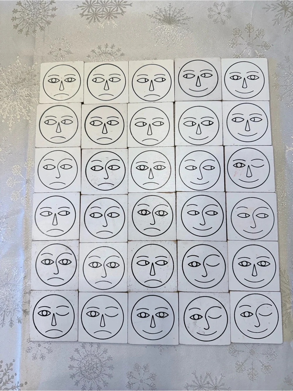 Vintage 1969 Creative Playthings Perception Plaques Chernoff Faces Matching Game